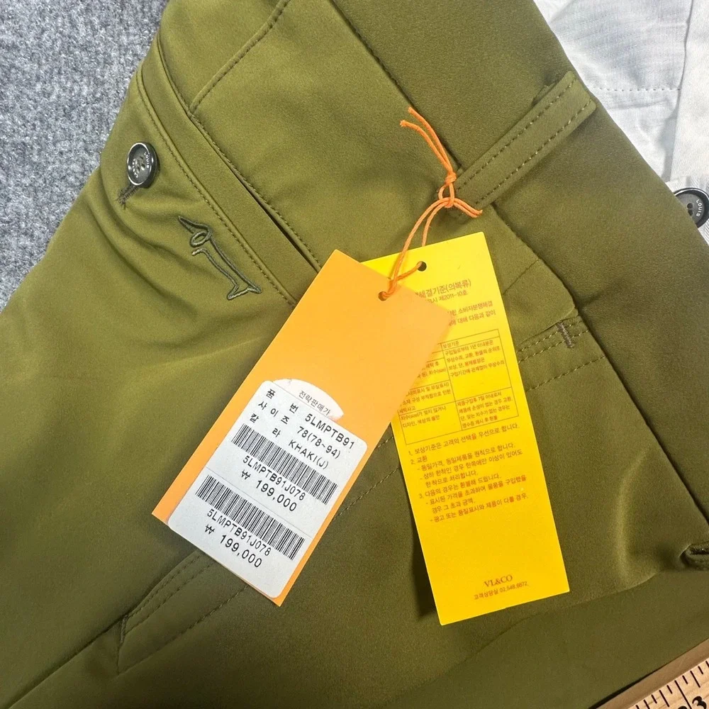 Louis Castel Mens Olive Green Technical Golf Chino Trousers Pants 32x34